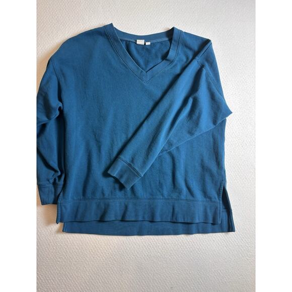 Gap Factory V-Neck Tunic Sweatshirt Green Women's size Medium - Picture 1 of 8